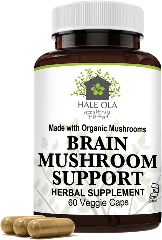 Brain Mushroom Support – 비 GMO & Kosher는 향상된 정신적 인 Clarity, Energy, Focus, Memory Function & Cognitive Health를 위한 Potent Mushroom Blend를 갖춘 보충물