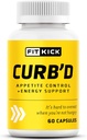 FITKICK Curb ' D Capsules – 非处方的 Appetite 和 Crawing 支持, 能量和焦点公式 自然提取 – Raspberry Ketones, Green Coffee Bean & Citrus Aurantium – 60 Vegan Capsules
