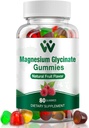 Magnesium Glycinate Gummies 400 Mg, Sugar- Free Magnesium Gummies for børn og voksne med L- Threonate, Calcium & Vitaminer B6 + D3, 80 Greve Magnesium Glycinate Gummium blandet frugtsmag