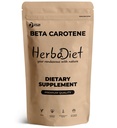 Herbadiet Beta Carotene 10% Vitamin A 25000 IU Powder | Immune System Support, Antioxidant Supplement | Cartenoids for Healthy Vision, Eyes & Skin | 100% Natural Betacarotene (1.76 oz - 50 gram)