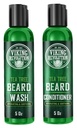 Viking Revolution Tea Tree Beard Wash and Conditioner Set for Men - Natural Beard Softener with Argan Oil, Vitamin E and Ginseng (5 Oz)