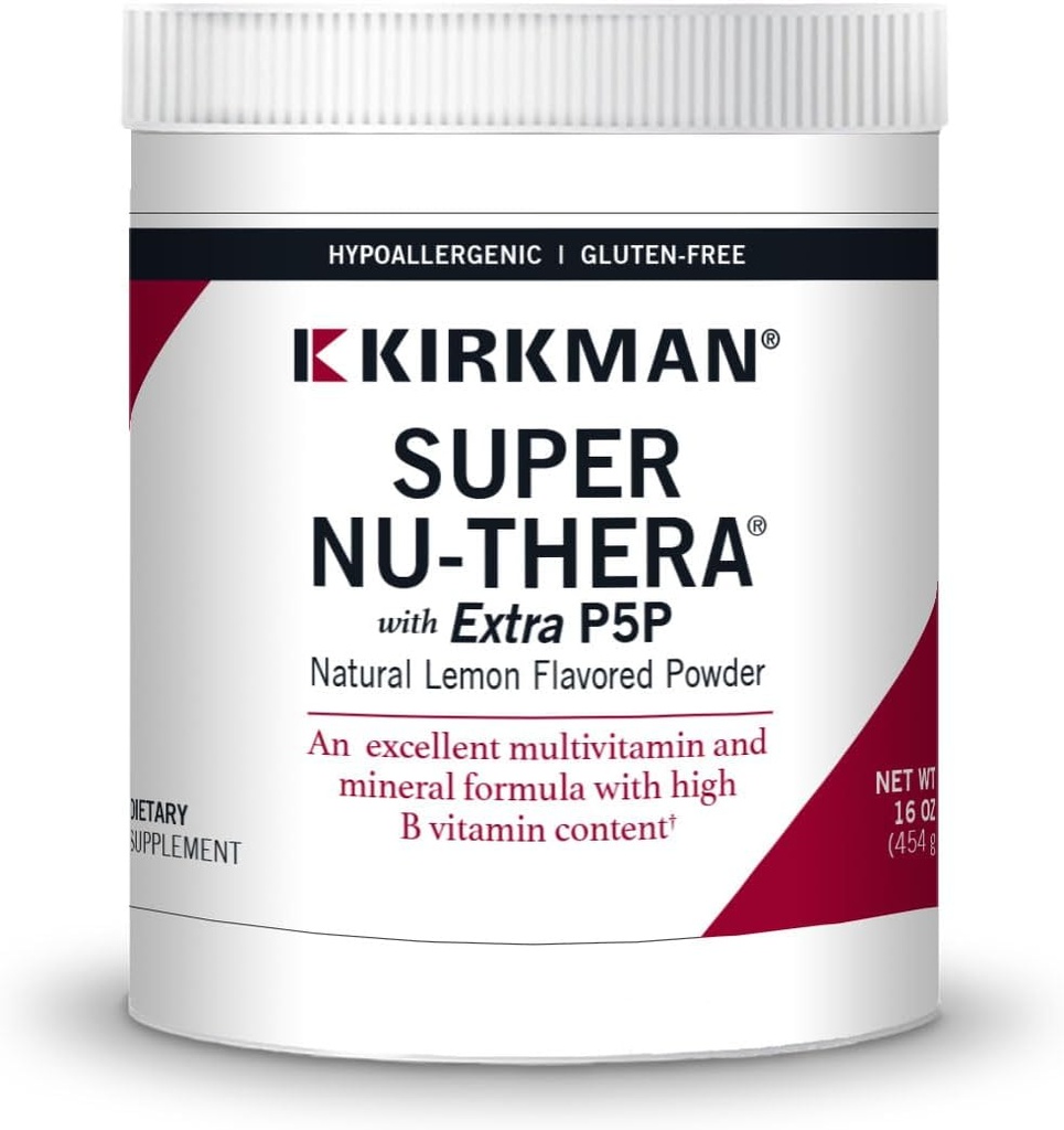 Kirkman Super Nu-Thera 配有 25 mg P-5-P 粉 - 新的,改进的配方!
