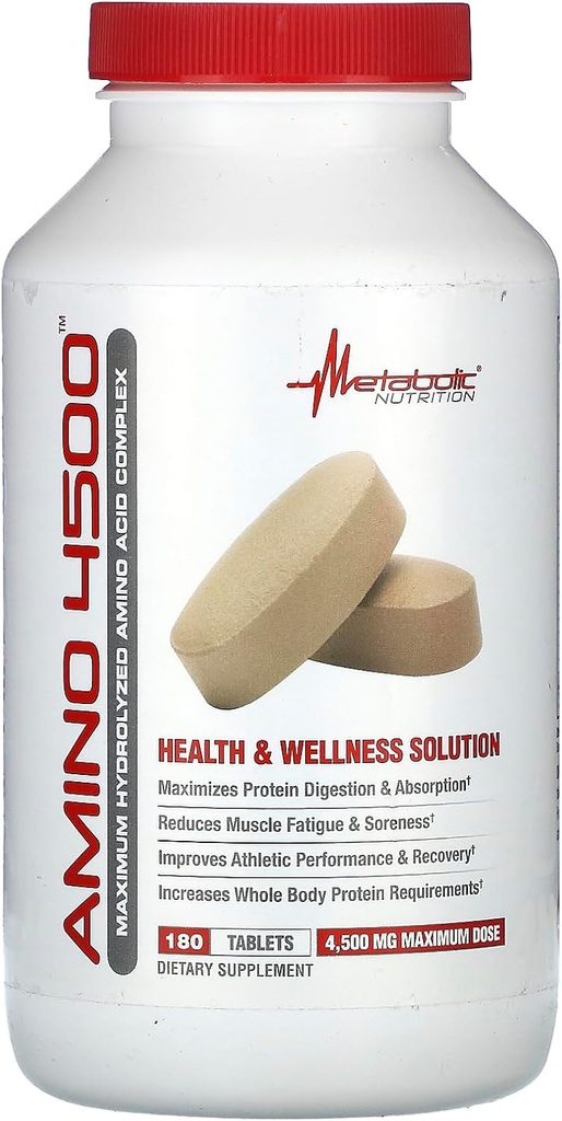 Metabolic Nutrition Amino 4500 Tablety Maximálna potencia Hydrolyzed Amino Acid Complex 4500mg (180)