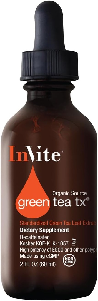 Invite Health Green Tea Tx® - Supports Immune Health - Combines Green Tea Extract and Vitamin C - One Dropperful has The Antioxidant Power of Up to Two Cups of Green Tea - 2 Fluid Ounces