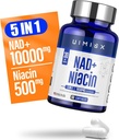 NAD + Suplement 1000mg i Niacyna (Witamina B3) 500mg, Nad Plus Suplement do Boostingu dla Kobiet i Mężczyzn, Nikotynamid Ribozyd (NR) Wspiera przeciwstawne, Energia, Mózg, Mięśnie, Non-GMO, Gluten- Free, 74