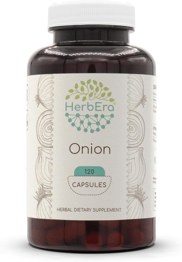 HerbEra Onion 120 Capsules, 500 mg, Onion (Allium Cepa) Dried Bulb (120 Capsules)