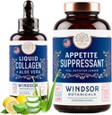 WINDSOR BOTANICALS Appetite 억제제와 액체 교원질 바다 다이어트 및 아름다움 뭉치