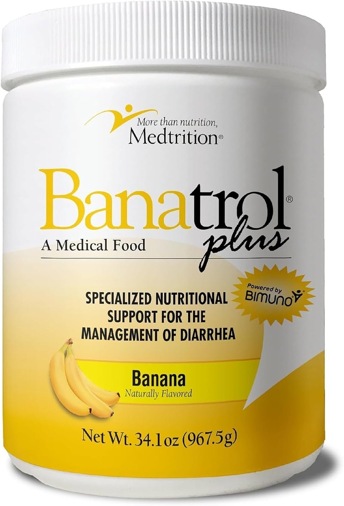 Banatrol® Natural Anti-Disarrheal עם Prebiotics, הקלה של Chronic Dihilhea, IBS, Recurring Diarrhea, תמיכה קלינית מזון רפואי, ללא הסכמה, 90 משרתים (Banana)