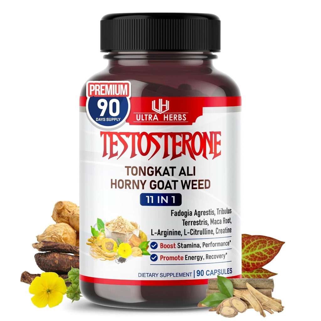 Ultra Test Capsule 12 in 1 Complex with L-Arginine, Fadogia Agrestis, Tribulus Terrestris, Maca Root, Beetroot, L-Citrulline, Creatine (90-Day Supply)