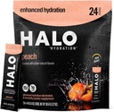 Imballaggio della polvere di idratazione di Halo – Peach - 24 Serve (5g ciascuno) - Bevanda di idratazione organica con basso zucchero + vitamine essenziali + minerali - Vegan