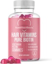 Biotin 10000mcg Gummies by Sweetheart Beauty - Biotin Gummies for Hair Skin and Nails for Women, Men & Kids - Hair Vitamin Gummy - Vegan, Non-GMO, 60 Biotin Chewables for Faster Hair Growth