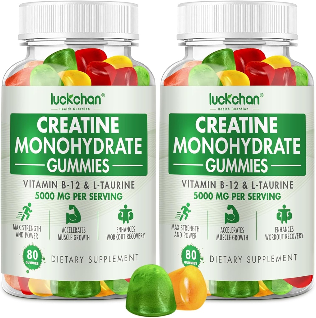 Creatine Monohydrate Gummies 남성 & 여성을 위한 5000mg - 여성을 위한 Creatine - 근육 힘, 근육 건축업자, 에너지 부스트, 160의 조사 전 운동 보충교재를 위한 Chewable Creatine Monohydrate