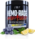 Nutrex Research Hemo-Rage Extreme High Stim Pre Workout Powder | Insane Lasting Energy, Focus, Endurance & Pump Booster Preworkout Supplement | Blueberry Lemonade 30 Servings
