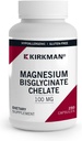 Kirkman - Magnesium Bisglycinate Chelate - 250 kapsler - relæser Nerves & Muscles- Prompts Restaured Sleep - Hypoallergen