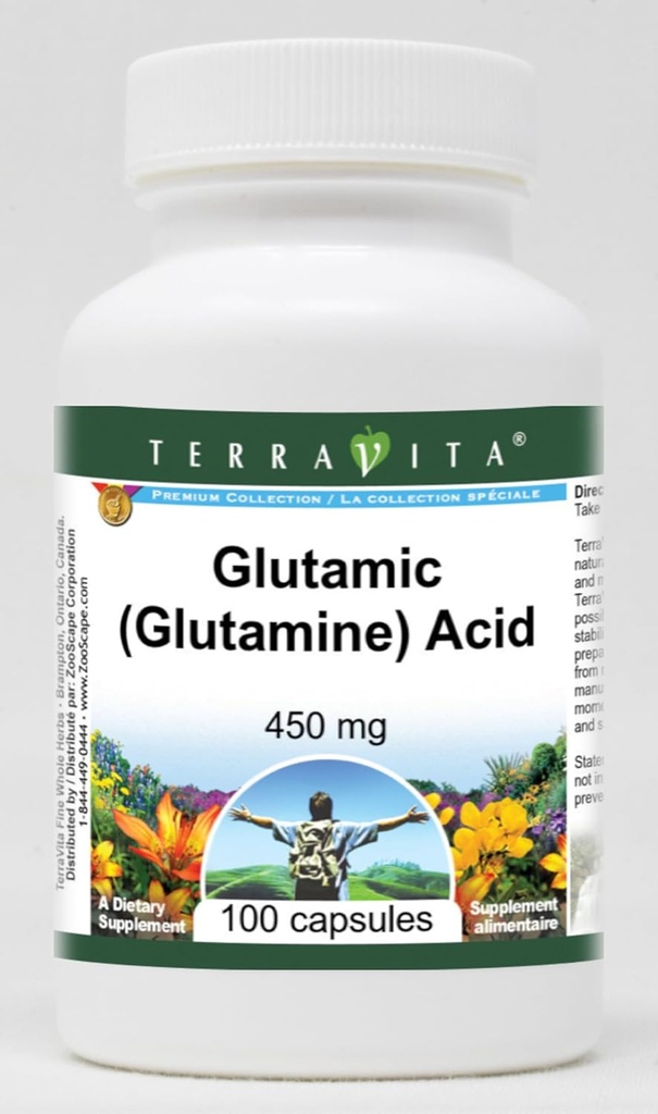 Ácido glutámico - 450 mg (100 Cápsulas, ZIN: 513331)