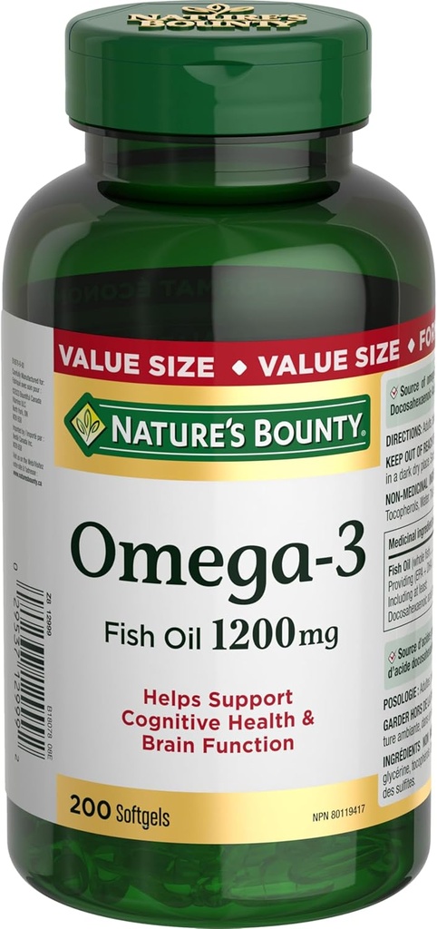 Looduse Bounty Omega-3 1200mg 200 arv