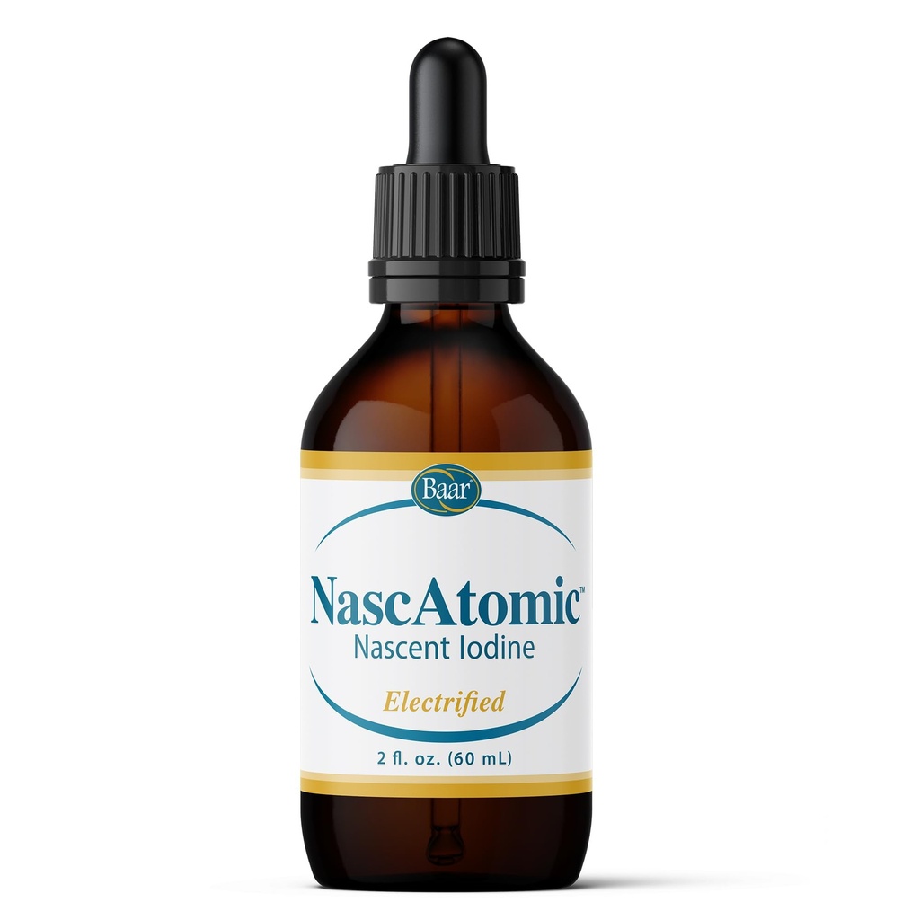 BAAR NascAtomic™ Electrified Nascent Iodine Liquid Drops – Potent 2% Atomic Iodine Formula for Thyroid, Energy, Metabolism, Detox & Immune Support, Liquid Trace Mineral Supplement, 2 Fl Oz