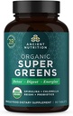 La nutrition ancienne Super Greens avec des probiotiques, des comprimés bio Superfood fabriqués à partir de spiruline, Chlorella, Moringa, et un probiotique résilient, 30 portions, 90 comte