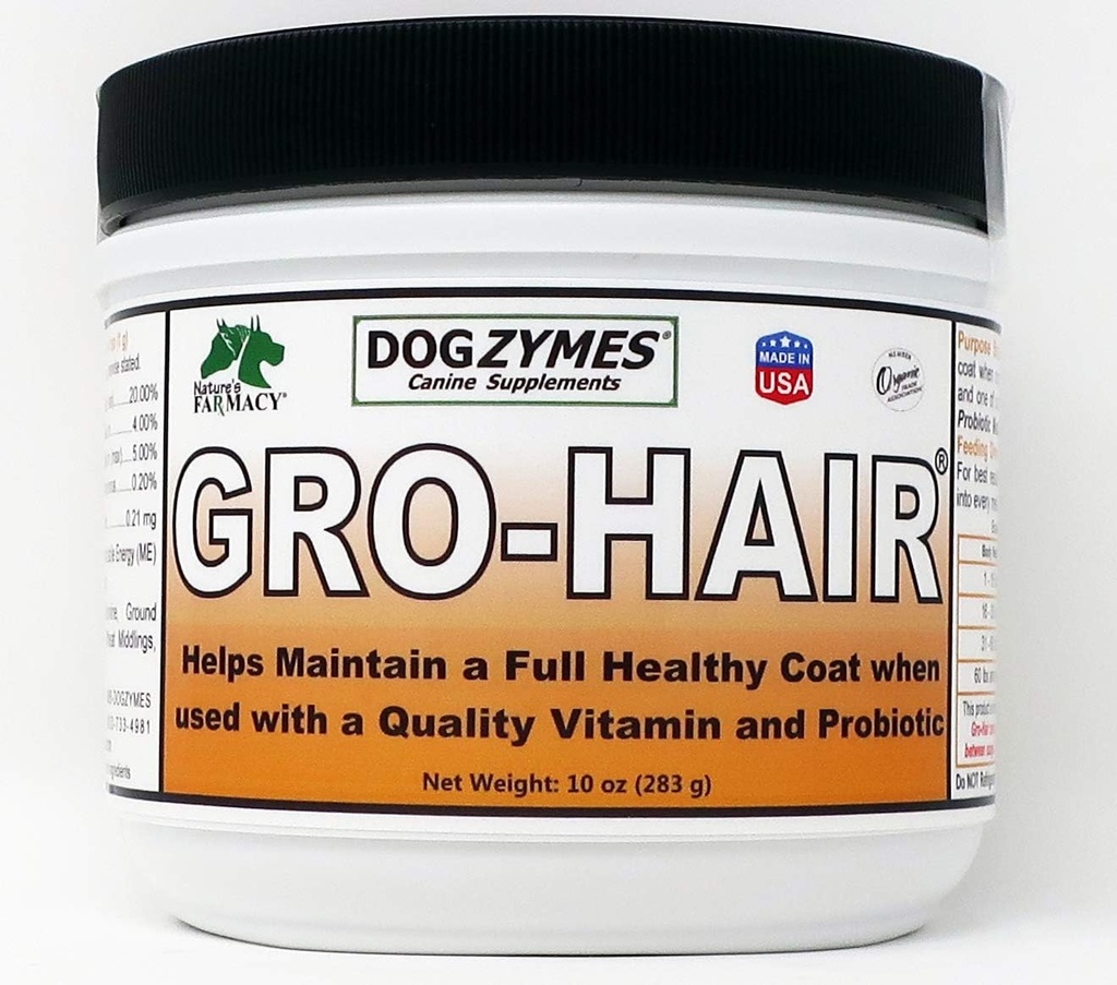 Coat və ya Feathering uzunluğu üçün Dogzymes GRO-Hair, Fast Coat artıq və ya sparse Coat və / ya Bald Spots doldurmaq lazımdır.