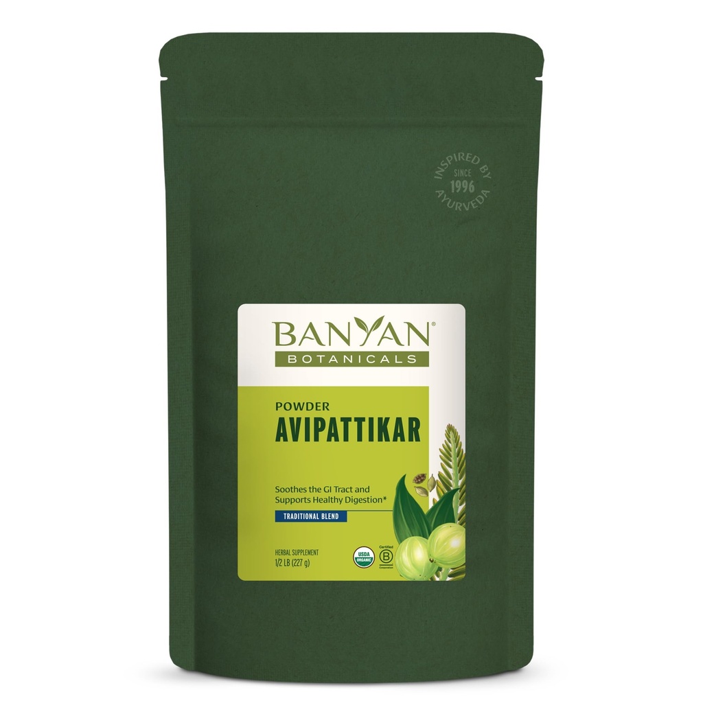 Banyan Botanicals Avipattikar Powder – Organic Digestion Supplement with Ginger, Cardamom & Vidanga ­­– Supports Healthy Stomach Acid Balance* – ½ lb. – Non-GMO Sustainably Sourced Vegan
