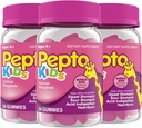 Pepto Kids Gummies, Pomáhá zmírnit příležitostný upset žaludku, kyselé inhalace, zápach žaludku a srdce, 72 Celkem (3 balení po 24)