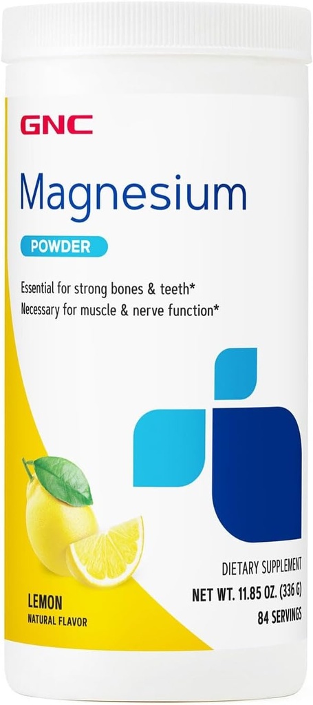 GNC Magnesium Sitraatti ja carbonate Powder ... tukee sydän-, lihas-, hermo- ja solufunktiota...