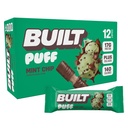 Built Bar, Puff Protein Bars, Mint Chip Puff, 17g Protein Snacks, On-The-Go Bars, Only 140 Calories, 6g Sugar, Collagen, Gluten Free, 12 count