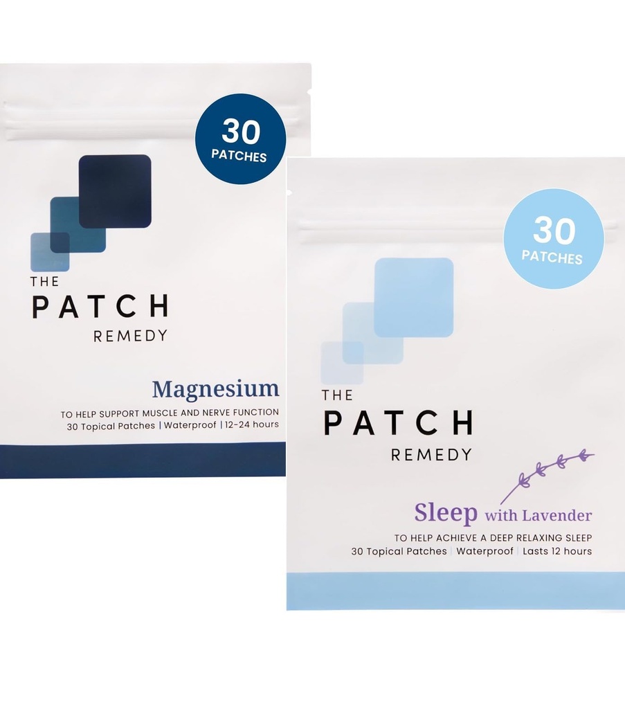 The Patch Remedy Sleep & Recovery Bundle - (60 Patches) Essential Evening Relaxation & Muscle Recovery Kit with Sleep Lavender Patch & Magnesium Glycinate Patch
