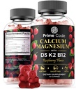 [ 𝟓 𝐢𝐧 𝟏] Calcium Gummies for Women & Men with Magnesium Vitamin B12 Vitamin K2 & Vitamin D3 | Calcium Supplement for Adults 100mg, Magnesium Supplement for Adults 50mg | Vegan | Non-GMO