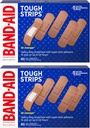 Band-Aid merk Tough Strips lijm Bandages voor wondverzorging, duurzame bescherming voor kleine sneetjes en scrapes, All One Size, 2 Pack