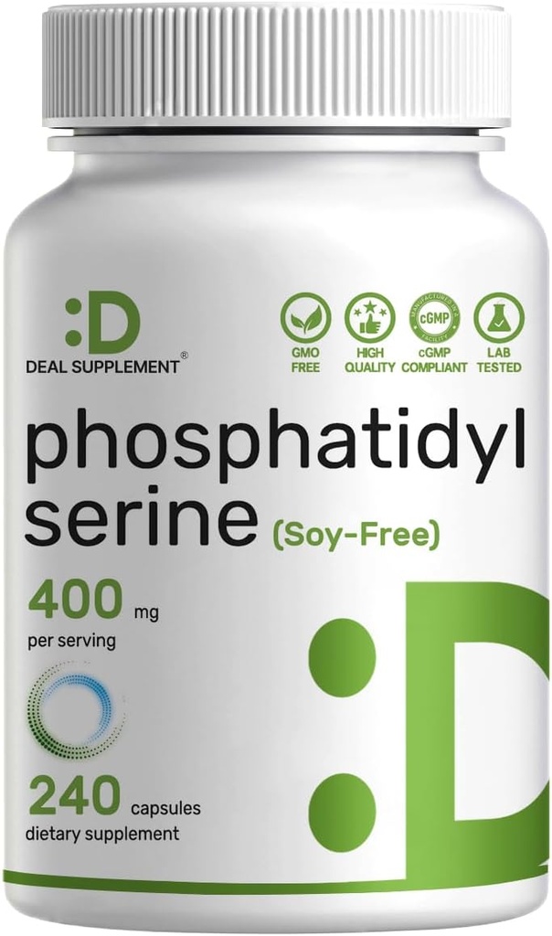 Fosfatidilserină Supliment, 400 mg Servire, 240 capsule 
