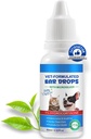 Caídas de oído para gatos e cans-Dog Orella Infección medicamentos-Ear Mites Tratamento-Dog Yeast Soothing Limpeza con 1% Hydrocortisone-Clean Pet Earwax-Mild e eficaz-60ml