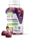 Viteey Sambucus Elderberry Gummies per Bambini Supporto Immune Integratori con Vitamina D3 & Vitamina C 3-1 Booster Immune - Vegetariano, Gelatin Free, Gluten Free, OGM Free - Aroma di Berry Chewable Tasty
