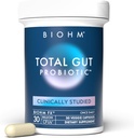 BIOHM Total Probiotic, 30 milliarder CFU Daglige probiotika for kvinner og menn (30 teller) bidrar til å redusere anledninger gass og blooting, støtter digestion og total gut helse, ikke-GMO, Vegan