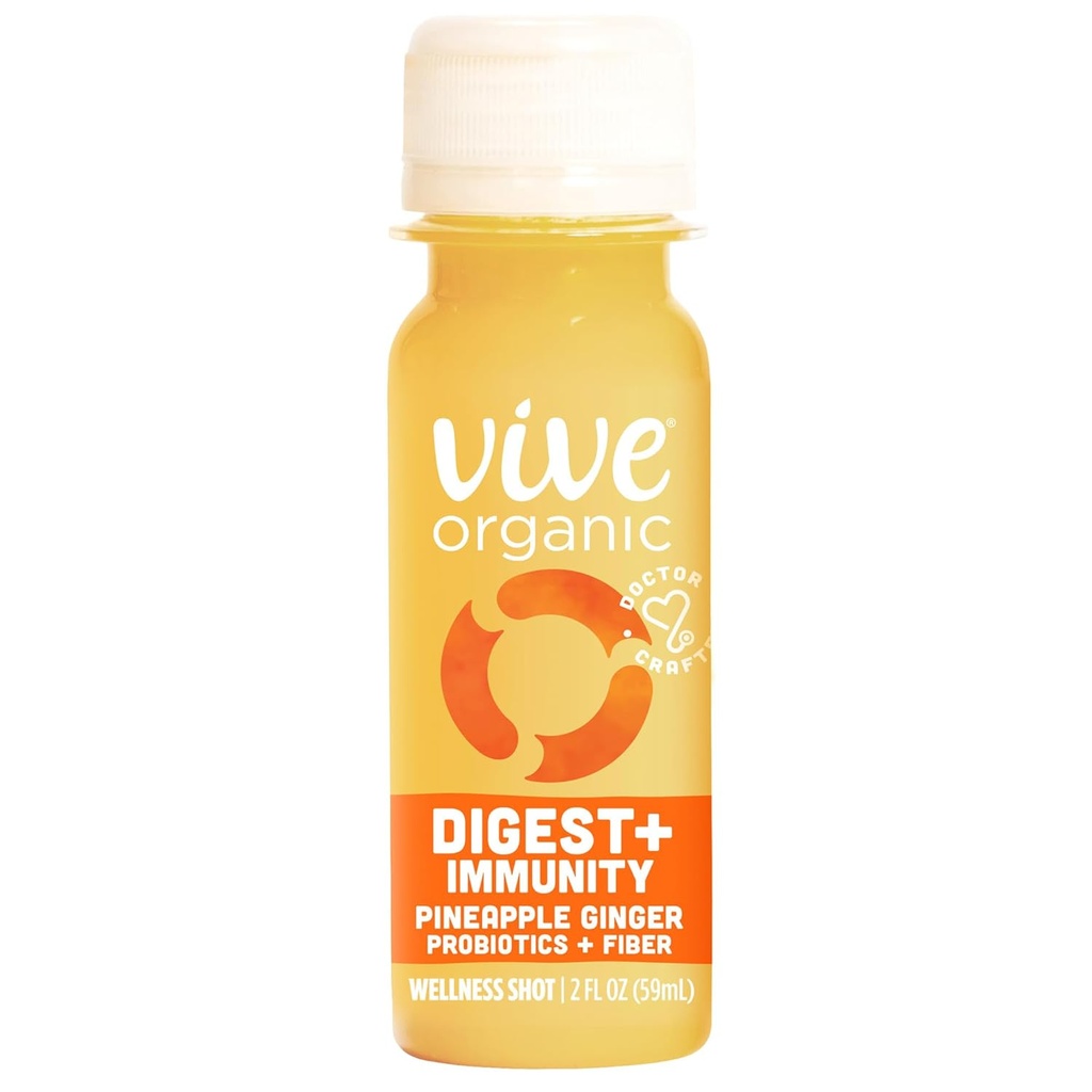 Vive Organic Digest + Immunity Pineapple Ginger Wellness Shot, 2 fl oz 병