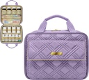 Büyük Quilted Tıp Bag, Carrier, Case, Travel Organizer for Drugs, Pill Şişes, Toiletries and Medical Materials with Sabit Pockets,