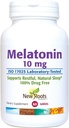 NEW ROOTS HERBAL Sleep Supplement | Pure Melatonin 10 mg (60 tabletter - 3 månader Supply), Non Habit Forming, Natural Sleep Aid, Non-GMO