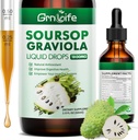 (1 пакет) Soursop Graviola Liquid Drop with Sea Moss & Turmeric, Soursop Bitters Liquid for Cell Support & Regeneration, Antioxidant and Immune, 2 Fl/Oz