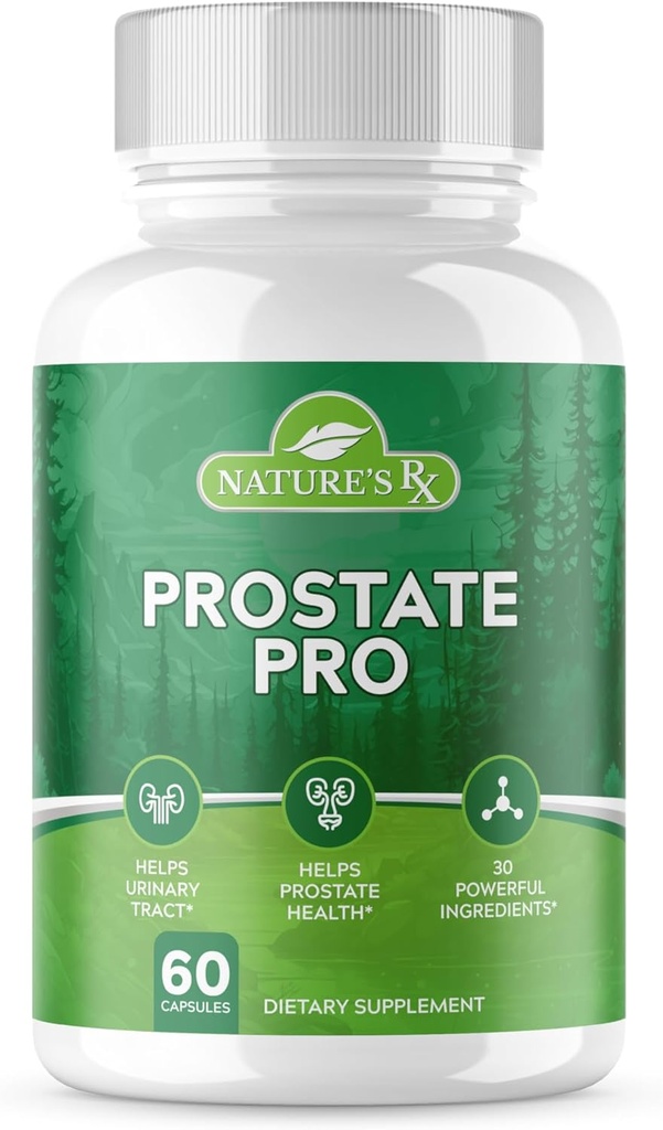Nature 's RX124; # 1 Dosed Prostate Supplement Supplementary - 124; Urinary Tract Health, Helps Prosztata Function 124; Ultra Dosed Formula w / 30 Powerful Ingredients - 124; 3rd Party Tested + USA Made - 60 Capsules