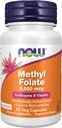 NOW Integratori alimentari, Methyl Folate 5000 mcg, Biodisponibilità superiore, 50 capsule di Veg