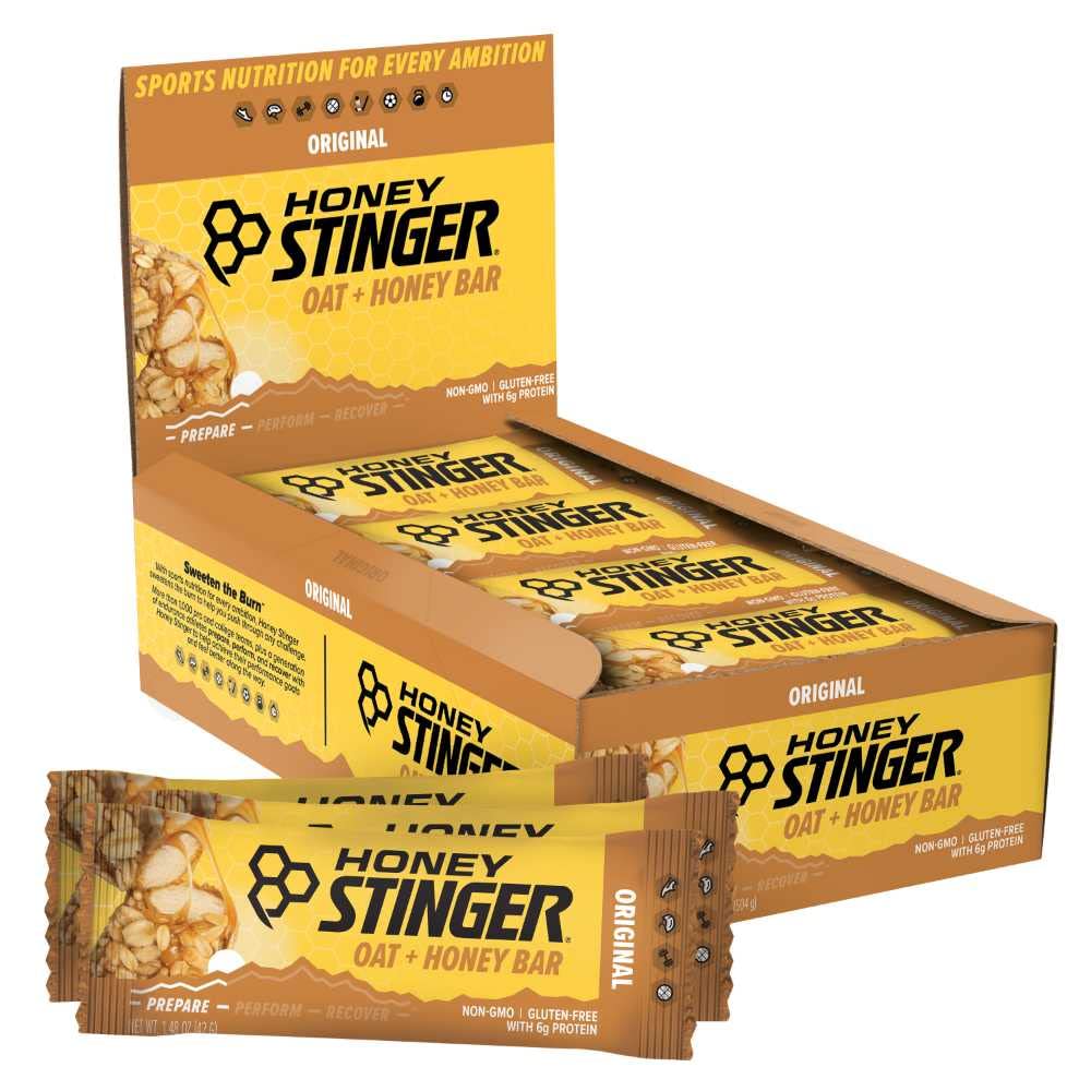Honung Stinger Oat + Honungsbar, original, energi packad mat för att förbereda sig för träning, uthållighet och prestanda, Sport Nutrition Snack Bar, Pre-Workout, Protein, Gluten Free, Box av 12