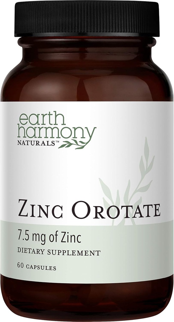 Zink Orotate 7.5mg Vegan Supplement - Starka antioxidantegenskaper stöder immunsystemfunktion, energi och metabolism - Lever, ben, gemensam och hjärthälsa - icke-GMO & Glutenfri - 60 kapslar