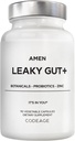 Amen Leaky Gut Supplement - Advanced valem biosaadav L glutamiin, tsink, kurkum, DGL lagritsa juur - vahukommi juur - probiootikumid ja fermenteeritud prebiootikumid - Vegan, Non-GMO - 90 kapslit