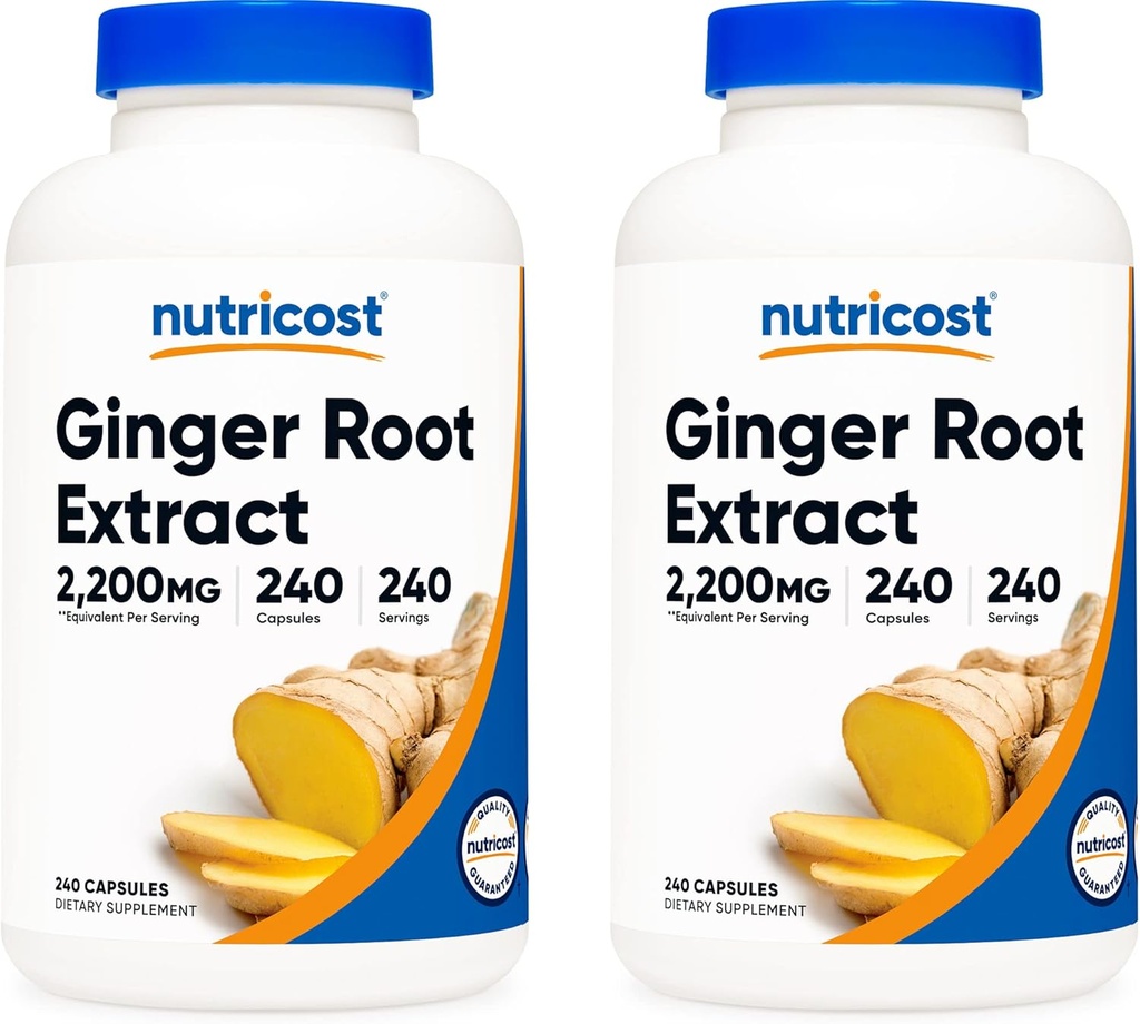 Nutricost Ginger Root Extract 550mg, 240 Kapsle (2 Lahve)