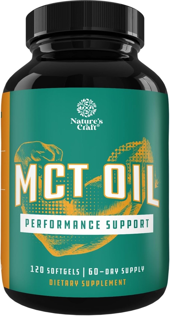 C8 MCT Oil Softgels - Medium Chain Triglycerids MCT Coconut Oil Supplement with Caprylic/Capric Triglycerides for Body Sculpting, Advancedd Energy & Stamina - Kilo Kaybı için Keto Supplements - 120 Ct