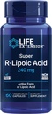 Life Extension Super R-Lipoic Acid - Sağlam Aging, oxidative Stress Defense - R-Lipoic Acid-in 240 mg - Gluten-Free - Non-GMO - Vegetarian - 60 Kapsüls