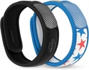 PARA'KITO Mosquito Repellent Armbånd + Refill Pellets Bundle, Mosquito Armbånd, Peppermynteolje, DEET Gratis Mosquito Repeller, Vandring tilbehør, 2 Wristbands & 2 Refills (svart + stjerner)