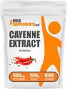 BulkSupplements.com Cayenne Pepper Extract Powder - Capsaicin Supplement, Capsicum Extract - 500mg Cayenne Extract per Serve, Cayenne Supplement - Gluten Free (500 Grams - 1.1 lbs)