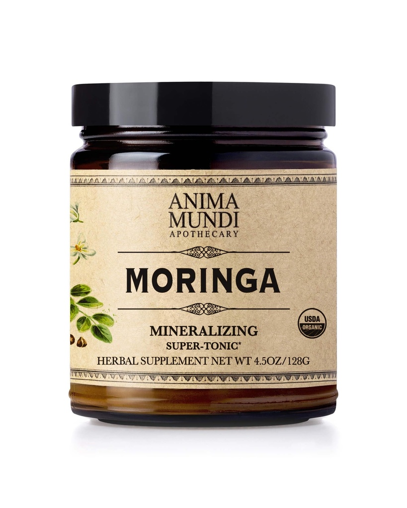 Anima Mundi Apothecary Moringa Leaf Powder - Pure Organic Rainforest Superfood - Energy Support Supplement, Natural & Non-GMO Green Powder (6oz / 170g)