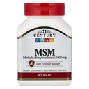21st Century MSM, 1,000 mg, 90 Tablets